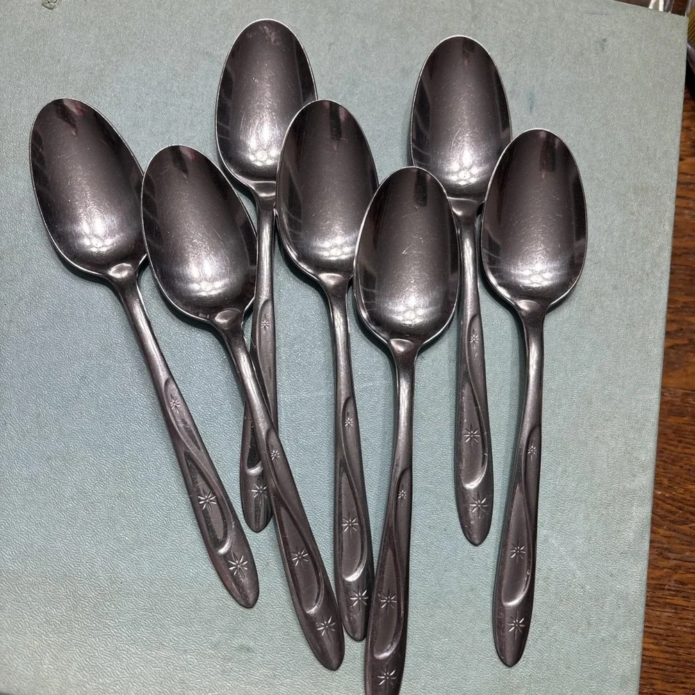 7 International Silver Americana Star Stainless USA‎ Flatware tablespoons/ Soup
